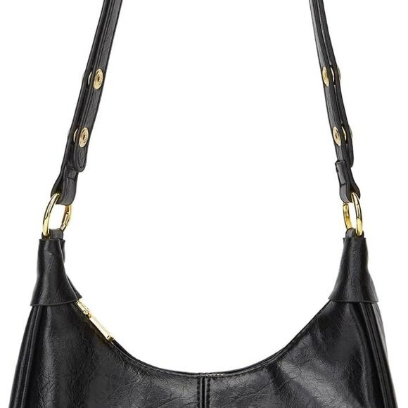 Slouchy PU Leather Tote Crossbody Hobo Bag for Women Casual Small Handbag - Picture 1 of 7